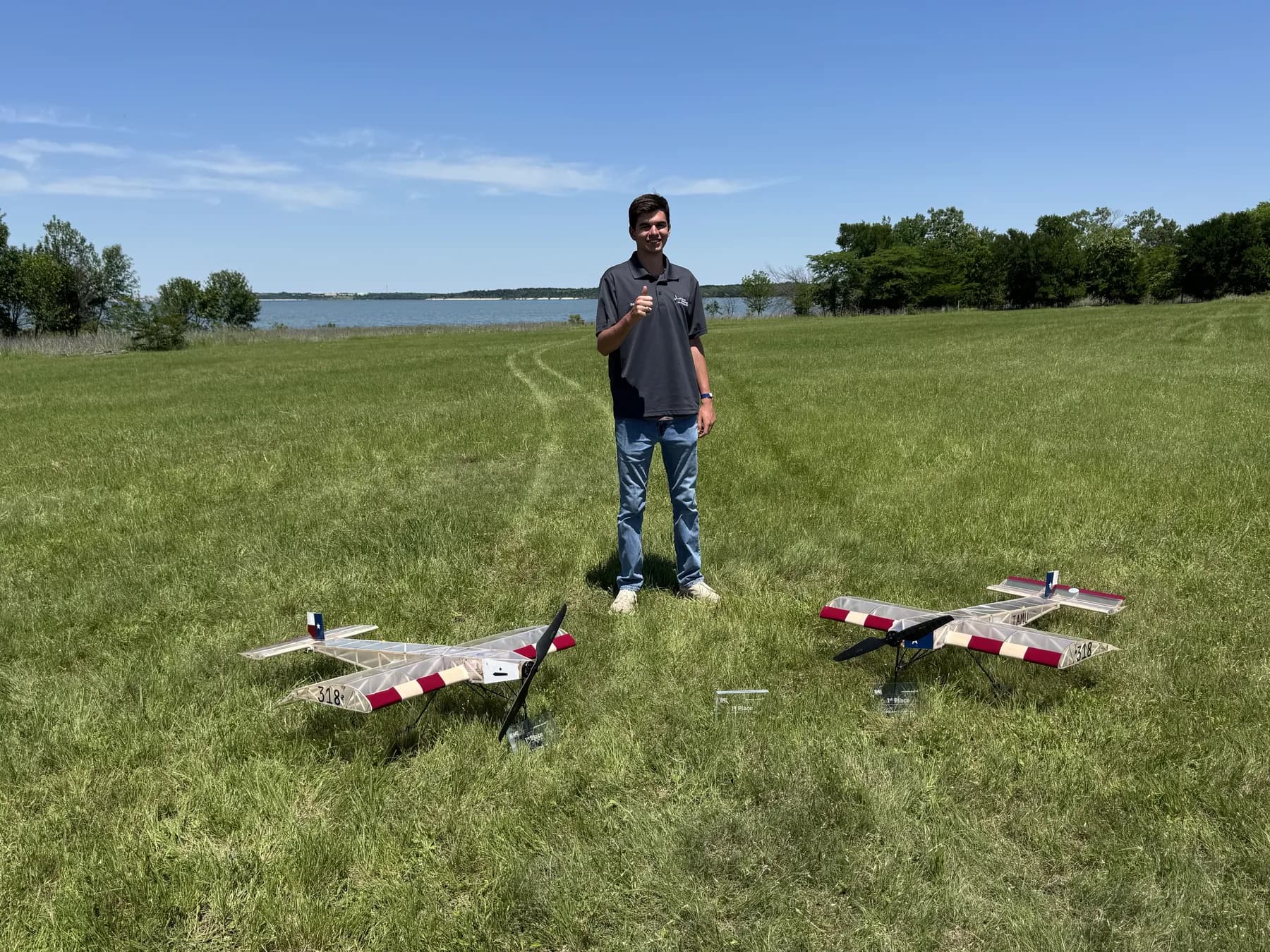 Kyle with two of his team’s winning aircraft